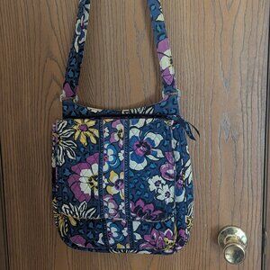 Vera Bradley African Violet Retired Messenger Bag with Adjustable Shoulder Strap